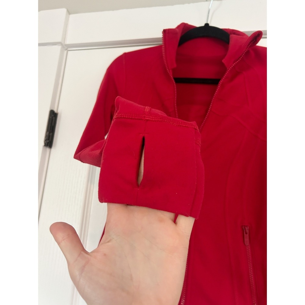 Lululemon Define Jacket Luon Full Zip Thumbholes Red Size 2 - Picture 4 of 7